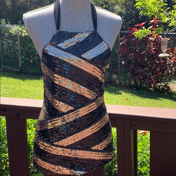 2B Bebe Tops - Sequined halter top